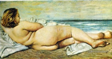 femme nue sur la plage 1932 Giorgio de Chirico impressionniste nue Peinture à l'huile
